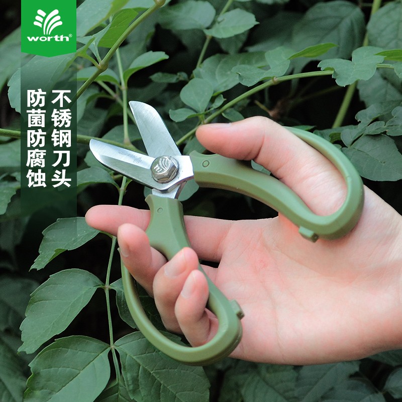 沃施花艺剪刀鲜花修剪花卉花剪园艺不锈钢修花插花花店专用修枝剪