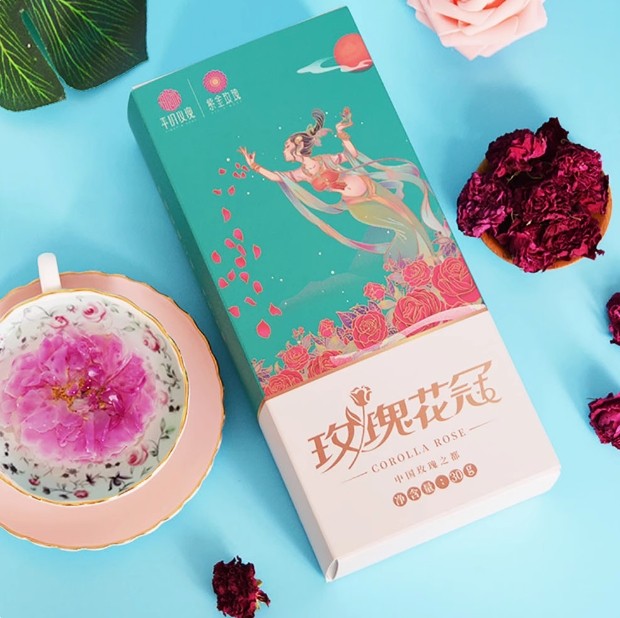 玫瑰花冠茶山东平阴绿色食品食用玫瑰花茶大花朵盒装低温干花泡茶