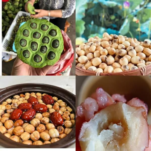 江西新鲜手剥红莲子 | 去壳带皮带芯，生吃清甜脆嫩，炖煮15分钟即粉糯绵软，比干莲更香甜​ ​ 古法手工去壳，完整保留莲皮与莲芯，全营养保存​