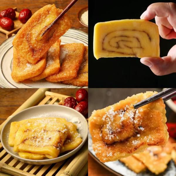 黄米枣泥年糕｜陕北特色甜点，选上等黄米，油润软乎甜丝丝​，醇厚的甜香弥漫唇齿！狗头枣替糖，纯手工制作！纯天然食材，低脂高蛋白！